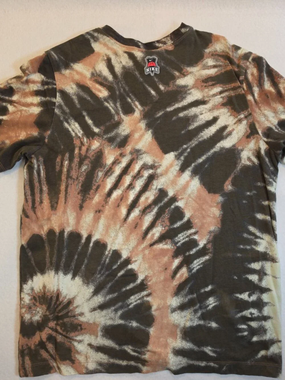 Nike Brown Tie Dye Skull Skeleton Graphic Tee Shirt Large